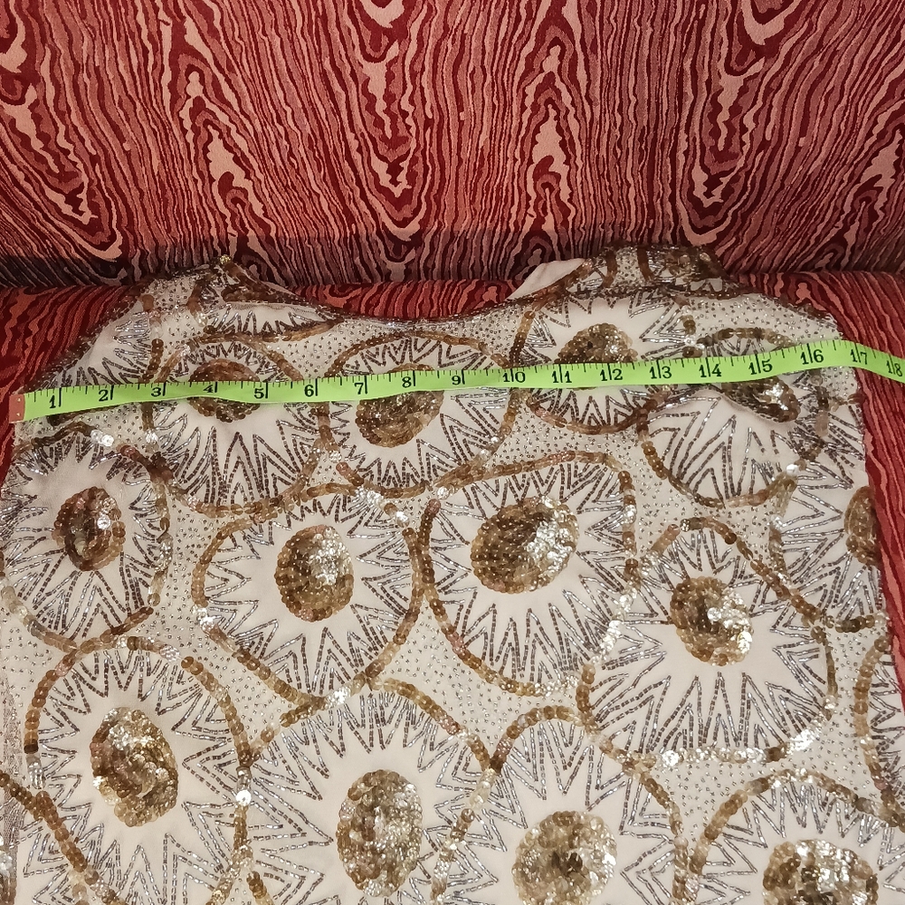 LAUREN RALPH LAUREN PURPLE LABEL NOMITA SEQUIN/BEADS Embellished Midi Cocktail - Picture 10 of 16